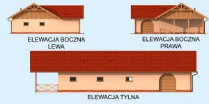 Elewacja projektu G269 garaż czterostanowiskowy z pomieszczeniem gospodarczym - 2