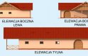 Projekt budynku gospodarczego G269 garaż czterostanowiskowy z pomieszczeniem gospodarczym - elewacja 2