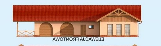 Elewacja projektu G269 garaż czterostanowiskowy z pomieszczeniem gospodarczym - 1 - wersja lustrzana