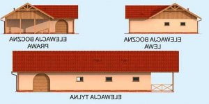 Elewacja projektu G269 garaż czterostanowiskowy z pomieszczeniem gospodarczym - 2 - wersja lustrzana