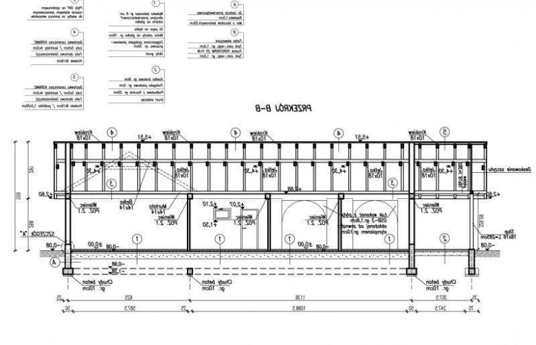 Projekt budynku gospodarczego G269 garaż czterostanowiskowy z pomieszczeniem gospodarczym - przekrój 2