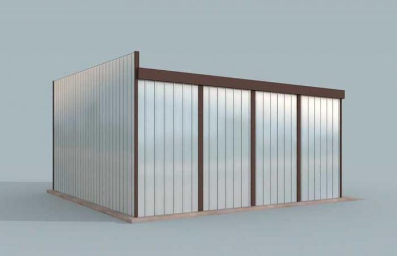 Projekt budynku gospodarczego GB9 garaż blaszany dwustanowiskowy