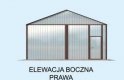 Projekt budynku gospodarczego GB11 garaż blaszany dwustanowiskowy - elewacja 4