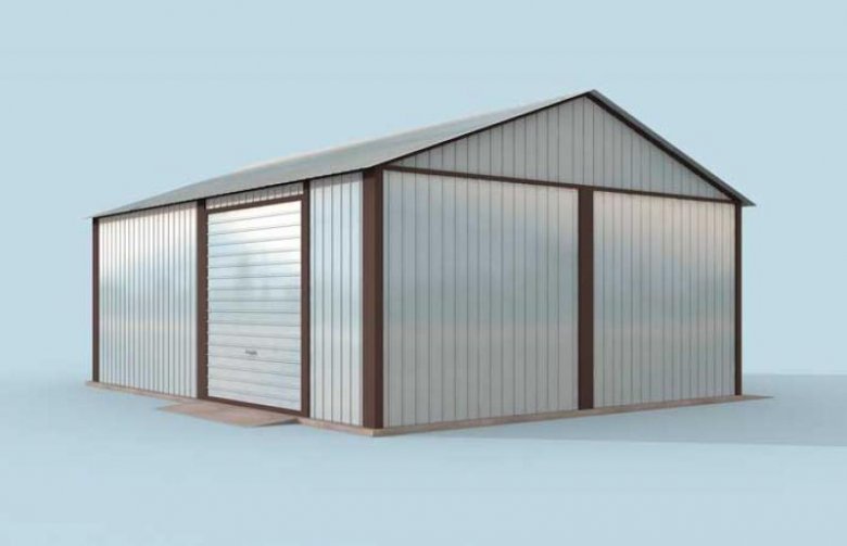 Projekt budynku gospodarczego GB11 garaż blaszany dwustanowiskowy