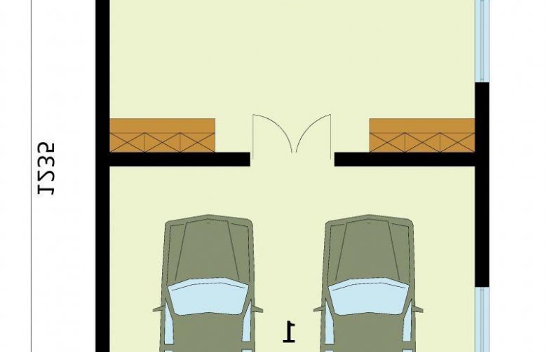 Projekt budynku gospodarczego G272 garaż dwustanowiskowy z pomieszczeniem gospodarczym - rzut przyziemia