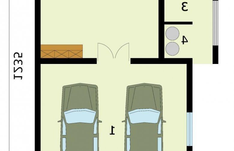 Projekt budynku gospodarczego G273 garaż dwustanowiskowy z pomieszczeniem gospodarczym - rzut przyziemia