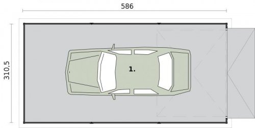 RZUT PRZYZIEMIA GB12 garaż blaszany jednostanowiskowy