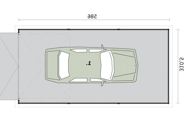 Projekt budynku gospodarczego GB12 garaż blaszany jednostanowiskowy - rzut przyziemia