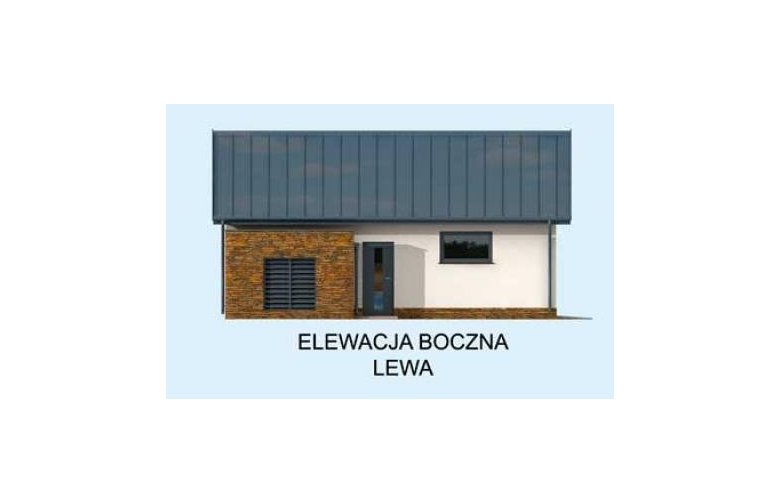 Projekt budynku gospodarczego G274 garaż dwustanowiskowy z pomieszczeniem gospodarczym - elewacja 3