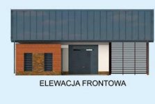 Elewacja projektu G277 garaż jednostanowiskowy z pomieszczeniem gospodarczym i wiatą - 1