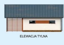 Elewacja projektu G277 garaż jednostanowiskowy z pomieszczeniem gospodarczym i wiatą - 2