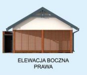 Elewacja projektu G277 garaż jednostanowiskowy z pomieszczeniem gospodarczym i wiatą - 4