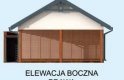 Projekt budynku gospodarczego G277 garaż jednostanowiskowy z pomieszczeniem gospodarczym i wiatą - elewacja 4
