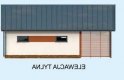 Projekt budynku gospodarczego G277 garaż jednostanowiskowy z pomieszczeniem gospodarczym i wiatą - elewacja 2