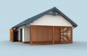 Projekt budynku gospodarczego G277 garaż jednostanowiskowy z pomieszczeniem gospodarczym i wiatą - wizualizacja 2