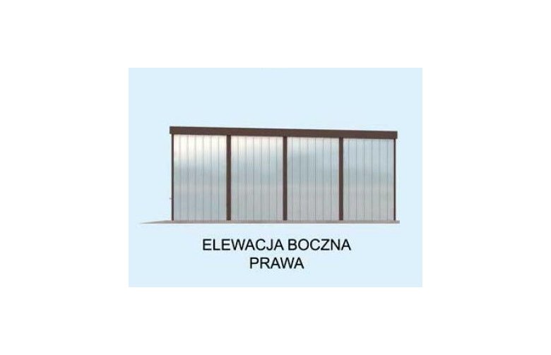 Projekt garażu GB14 garaż blaszany dwustanowiskowy - elewacja 4