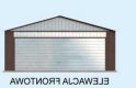 Projekt budynku gospodarczego GB15 garaż blaszany dwustanowiskowy - elewacja 1