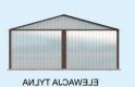 Projekt budynku gospodarczego GB15 garaż blaszany dwustanowiskowy - elewacja 2