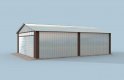 Projekt budynku gospodarczego GB15 garaż blaszany dwustanowiskowy - wizualizacja 1