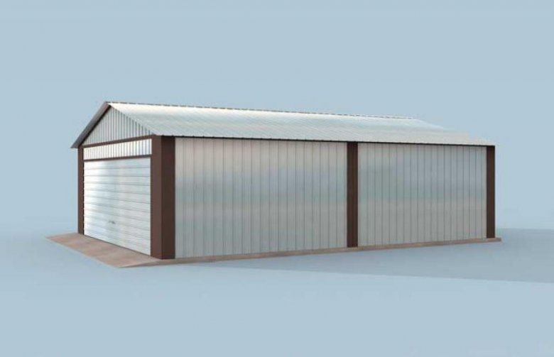 Projekt budynku gospodarczego GB15 garaż blaszany dwustanowiskowy