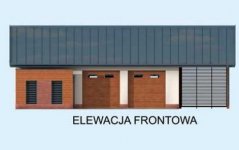 Elewacja projektu G281 garaż dwustanowiskowy z pomieszczeniem gospodarczym i wiatą - 1