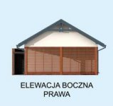 Elewacja projektu G281 garaż dwustanowiskowy z pomieszczeniem gospodarczym i wiatą - 4