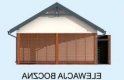 Projekt budynku gospodarczego G281 garaż dwustanowiskowy z pomieszczeniem gospodarczym i wiatą - elewacja 4