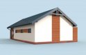Projekt budynku gospodarczego G281 garaż dwustanowiskowy z pomieszczeniem gospodarczym i wiatą - wizualizacja 2