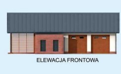 Elewacja projektu G284 garaż dwustanowiskowy z pomieszczeniem gospodarczym i werandą - 1