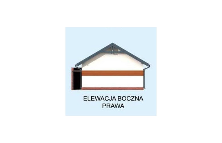 Projekt budynku gospodarczego G284 garaż dwustanowiskowy z pomieszczeniem gospodarczym i werandą - elewacja 4