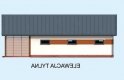 Projekt budynku gospodarczego G284 garaż dwustanowiskowy z pomieszczeniem gospodarczym i werandą - elewacja 2