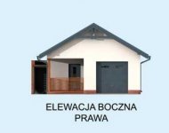 Elewacja projektu G285 garaż jednostanowiskowy z pomieszczeniem gospodarczym i werandą - 4