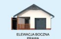 Projekt budynku gospodarczego G285 garaż jednostanowiskowy z pomieszczeniem gospodarczym i werandą - elewacja 4