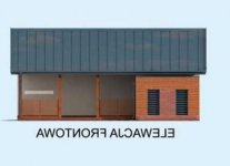 Elewacja projektu G285 garaż jednostanowiskowy z pomieszczeniem gospodarczym i werandą - 1 - wersja lustrzana