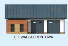 Elewacja projektu G287 garaż dwustanowiskowy z pomieszczeniem gospodarczym - 1