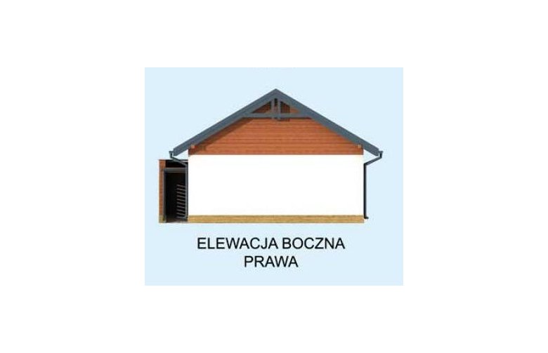 Projekt garażu G287 garaż dwustanowiskowy z pomieszczeniem gospodarczym - elewacja 4