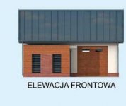 Elewacja projektu G288 garaż jednostanowiskowy z wiatą rekreacyjną - 1