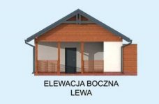 Elewacja projektu G288 garaż jednostanowiskowy z wiatą rekreacyjną - 3