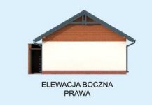 Elewacja projektu G288 garaż jednostanowiskowy z wiatą rekreacyjną - 4