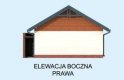 Projekt budynku gospodarczego G288 garaż jednostanowiskowy z wiatą rekreacyjną - elewacja 4