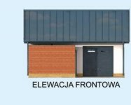 Elewacja projektu G290 jednostanowiskowy z pomieszczeniem gospodarczym i weranda - 1