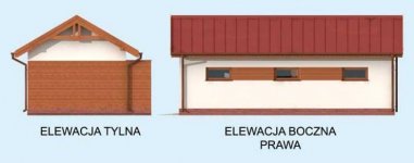 Elewacja projektu G291 garaż jednostanowiskowy z pomieszczeniem gospodarczym - 2