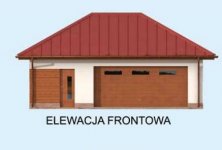 Elewacja projektu G293 dwustanowiskowy z pomieszczeniem gospodarczym - 1