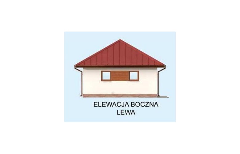 Projekt budynku gospodarczego G293 dwustanowiskowy z pomieszczeniem gospodarczym - elewacja 3