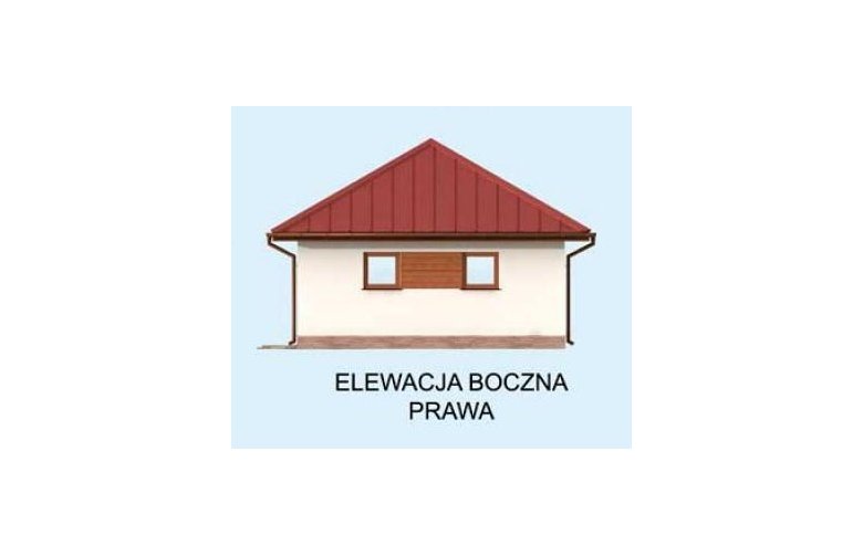 Projekt budynku gospodarczego G293 dwustanowiskowy z pomieszczeniem gospodarczym - elewacja 4