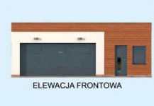 Elewacja projektu G296 dwustanowiskowy z pomieszczeniem gospodarczym  - 1