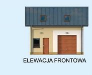 Elewacja projektu G297 garaż jednostanowiskowy z pomieszczeniem gospodarczym i poddaszem użytkowym - 1