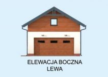 Elewacja projektu G298  garaż dwustanowiskowy z pomieszczeniem gospodarczym i poddaszem użytkowym  - 3