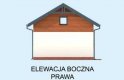 Projekt budynku gospodarczego G298  garaż dwustanowiskowy z pomieszczeniem gospodarczym i poddaszem użytkowym  - elewacja 4