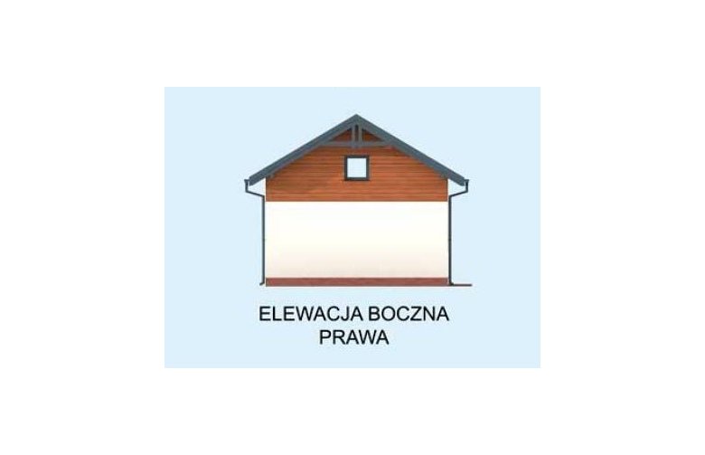 Projekt budynku gospodarczego G298  garaż dwustanowiskowy z pomieszczeniem gospodarczym i poddaszem użytkowym  - elewacja 4